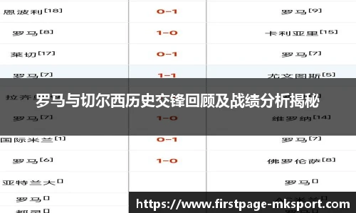 罗马与切尔西历史交锋回顾及战绩分析揭秘